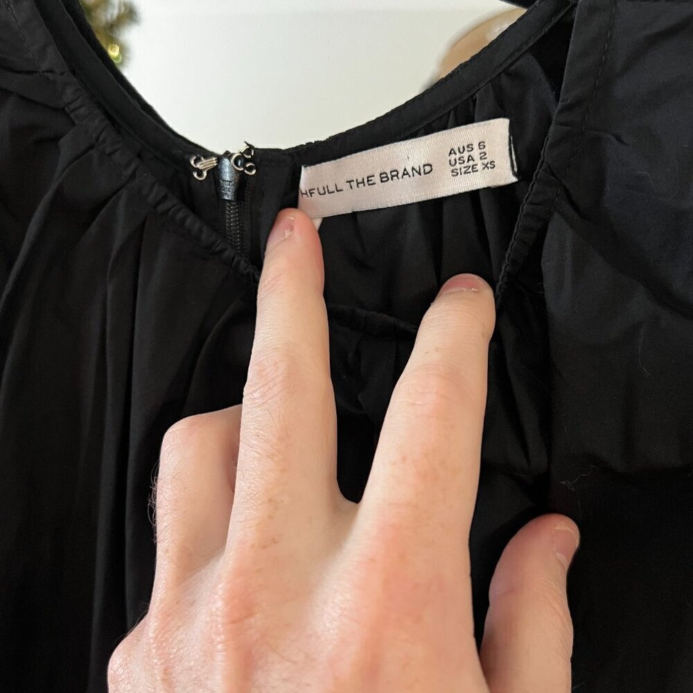 FAITHFULL THE BRAND Alessandria Cotton Midi-dress In Plain Black - Picture 6 of 7